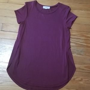 Moisture Wicking Maroon Long split side tshirt